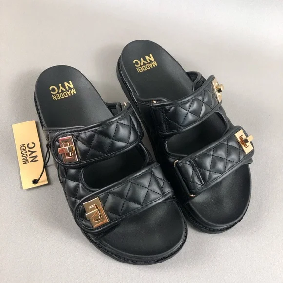 Madden Nyc Shoes Madden Nyc Womens Quilted Footbed Sandals